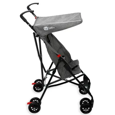 4 Baby Kolay Katlanabilen Eko Baston Bebek Arabası Gri - 4