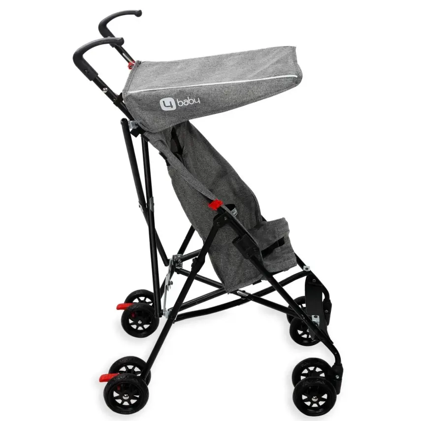 4 Baby Kolay Katlanabilen Eko Baston Bebek Arabası Gri - 4