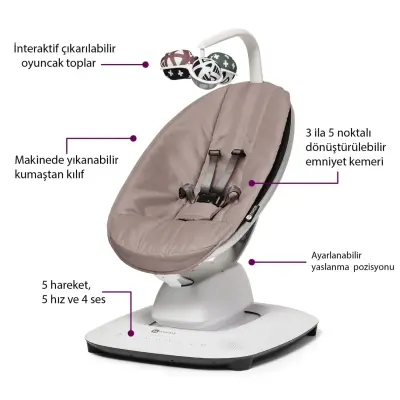 4moms MamaRoo 5.0 Elektrikli Ana Kucağı RoseWood - 3