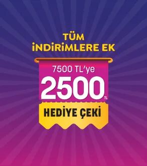 7500 TL'ye 2500 TL Hediye Çeki