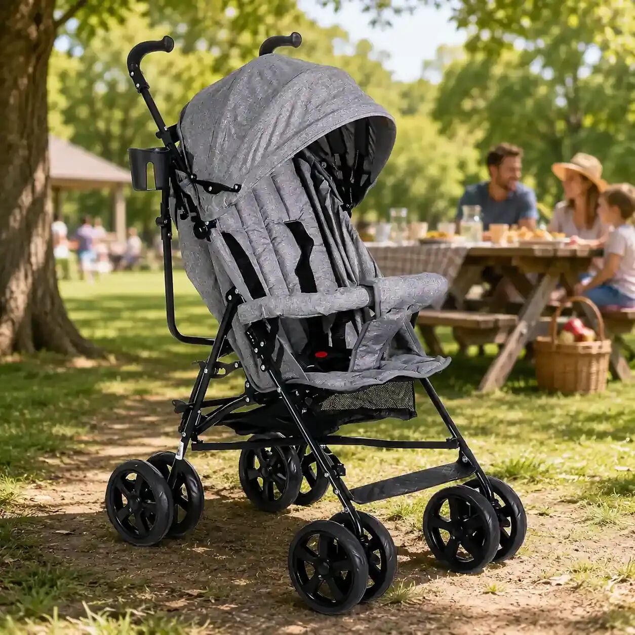 Katlanabilir kabin ve baston bebek arabaları