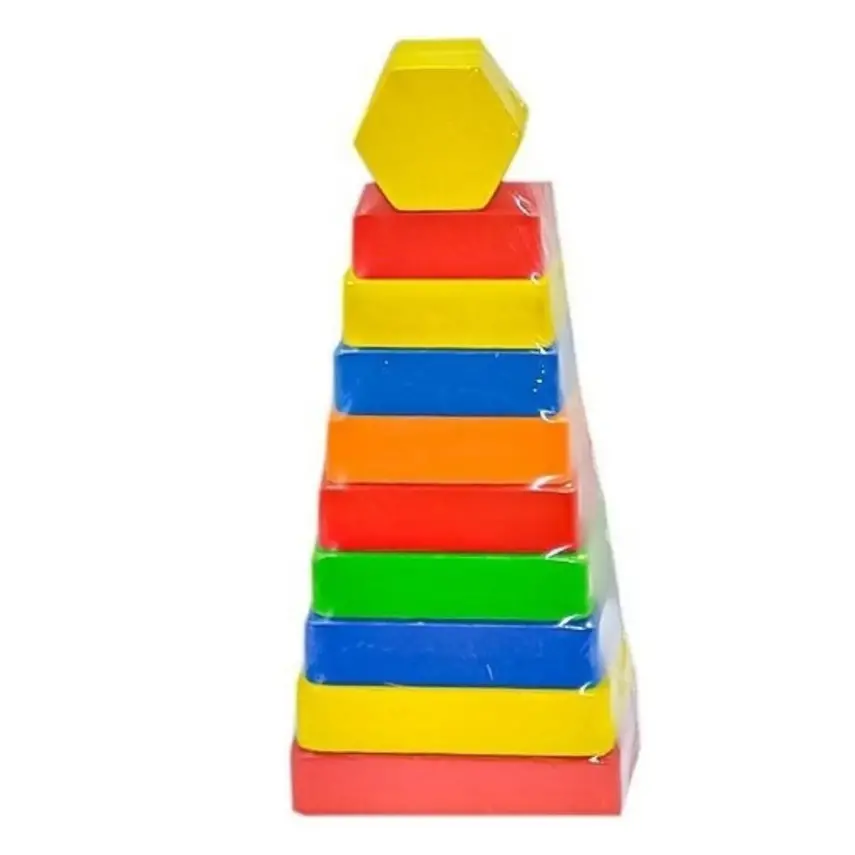 Ahşap Dikdörtgen Renkli Kule - 1