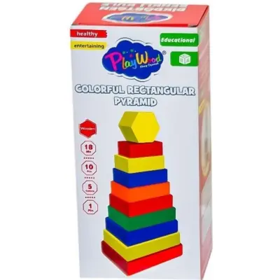 Ahşap Dikdörtgen Renkli Kule (1)