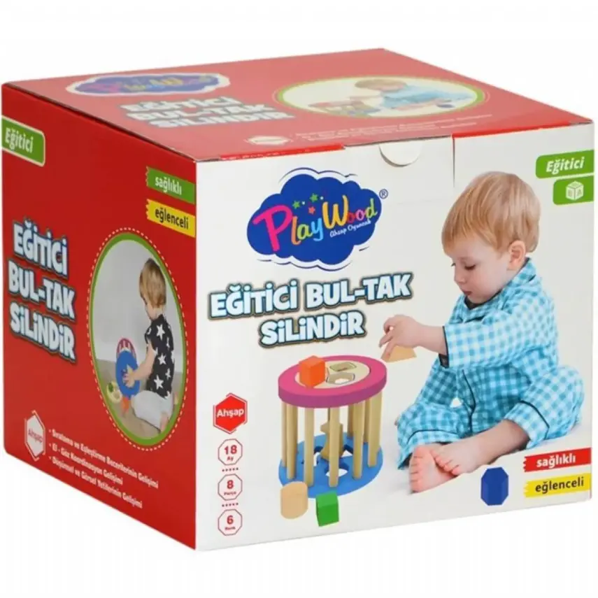 Ahşap Eğitici Silindir Bul Tak - 2