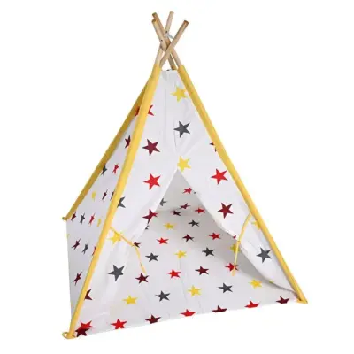 Ahşap Kızılderili Oyun Çadırı Stars (1)