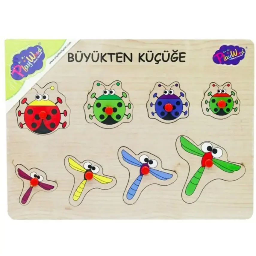 Ahşap Tutmalı Büyükten Küçüğe Puzzle - 1