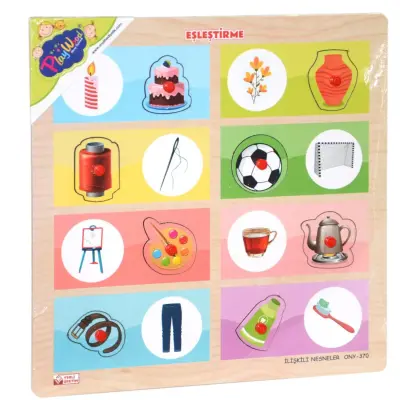 Ahşap Tutmalı Eşleştirme Puzzle- İlişkili Nesneler (1)
