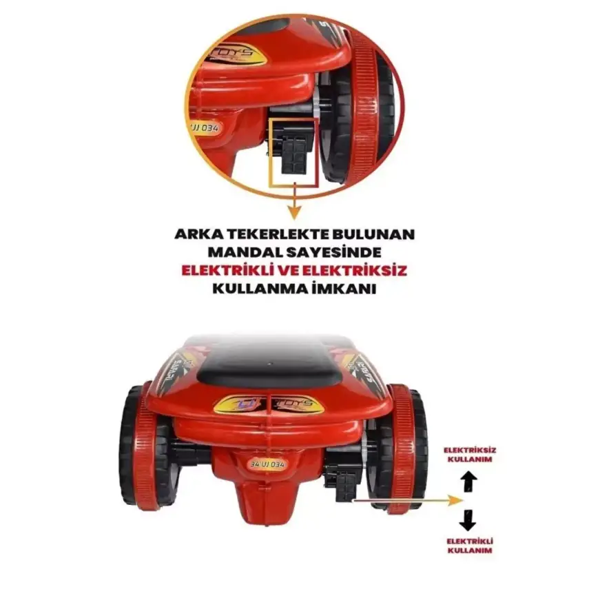 Akülü Atv Müzikli ve Led Işıklı 6V Safari Kırmızı - 5