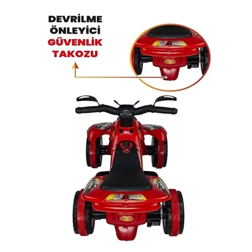 Akülü Atv Müzikli ve Led Işıklı 6V Safari Kırmızı - 7