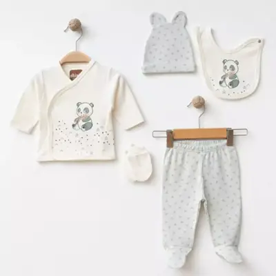 Albimini Hastane Çıkışı 5li Ayı Desenli Yeşil