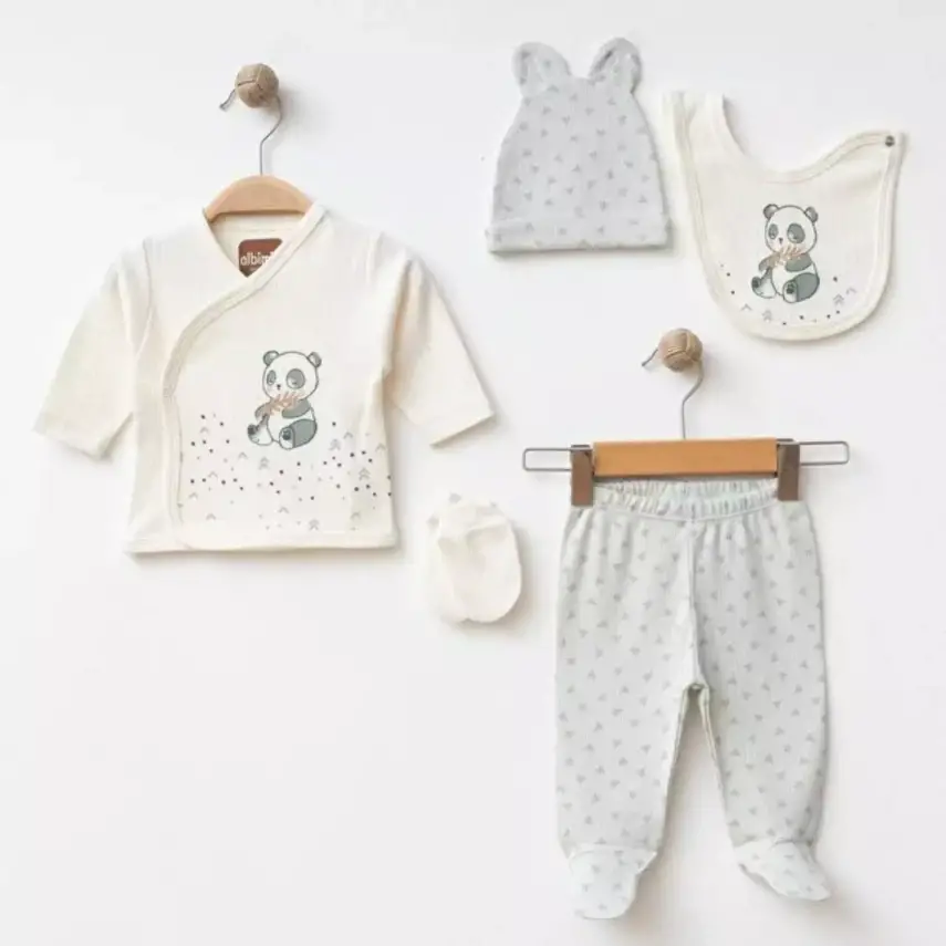 Albimini Hastane Çıkışı 5li Ayı Desenli Yeşil - 1