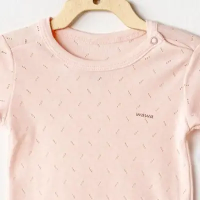 Andy Wawa 2Li Kız Bebek Kısa Kol Body Jakarlı Basic Pembe - Beyaz (1)