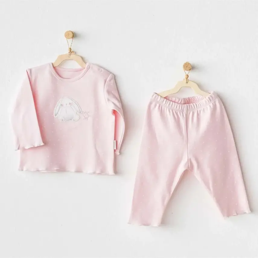 Andy Wawa 2Li Kız Bebek Takım Cuddly Bunny Bear Pembe - 1