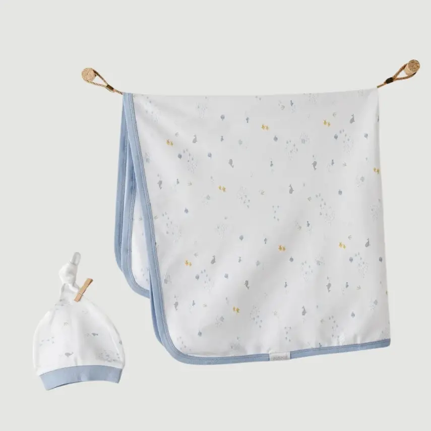 Andy Wawa Battaniye Şapka Takım Ocean Is My Happy Place 85X90cm Beyaz - 1