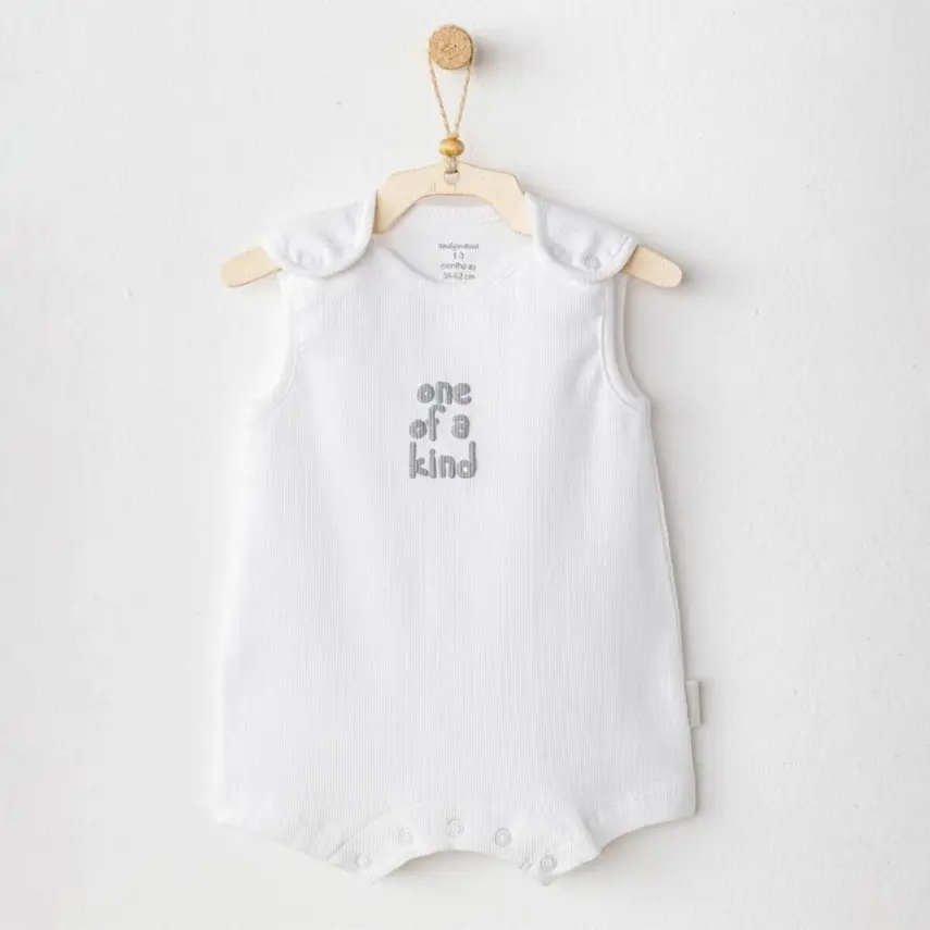 Andy Wawa Bebek Şort Tulum Basic Beyaz Unisex - 1