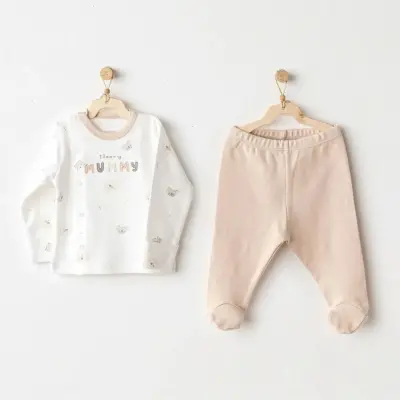 Andy Wawa Bebek Zıbın Takımı 2Li Happy Animals Bej Unisex