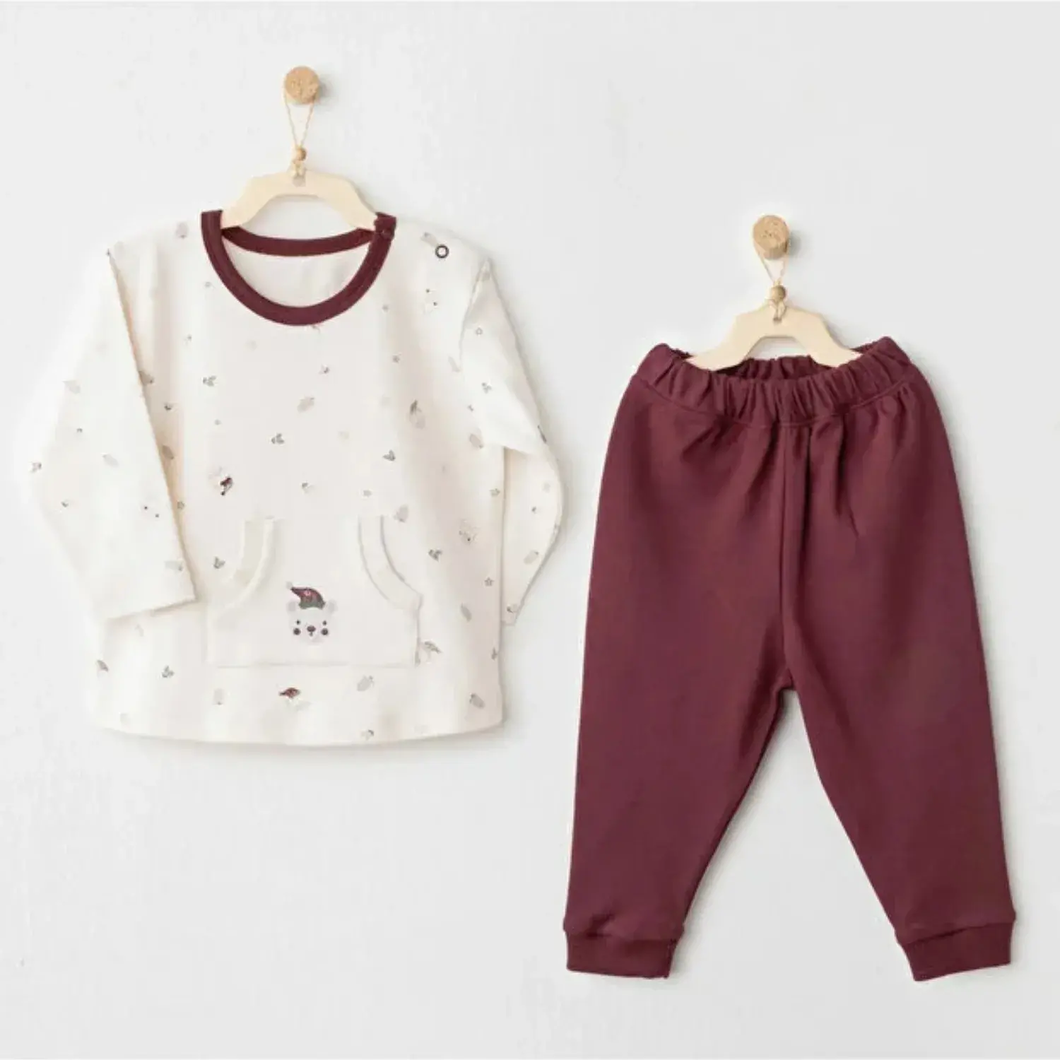 Andy Wawa Erkek 2li Takım My 1st Wardrobe Bordo - Ekru
