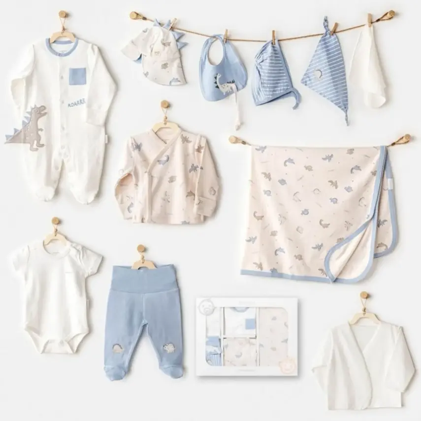 Andy Wawa Erkek Bebek Hastane Çıkışı 10Lu Dino Bej - 1