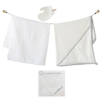 Andy Wawa Erkek Havlu Takımı 3lü Müslin Beyaz