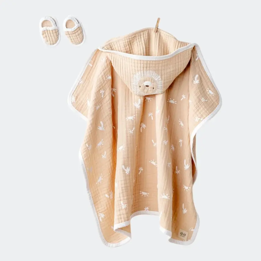 Andy Wawa Erkek Havlu Takımı Müslin 80x80cm Smill All Day Bej - 1