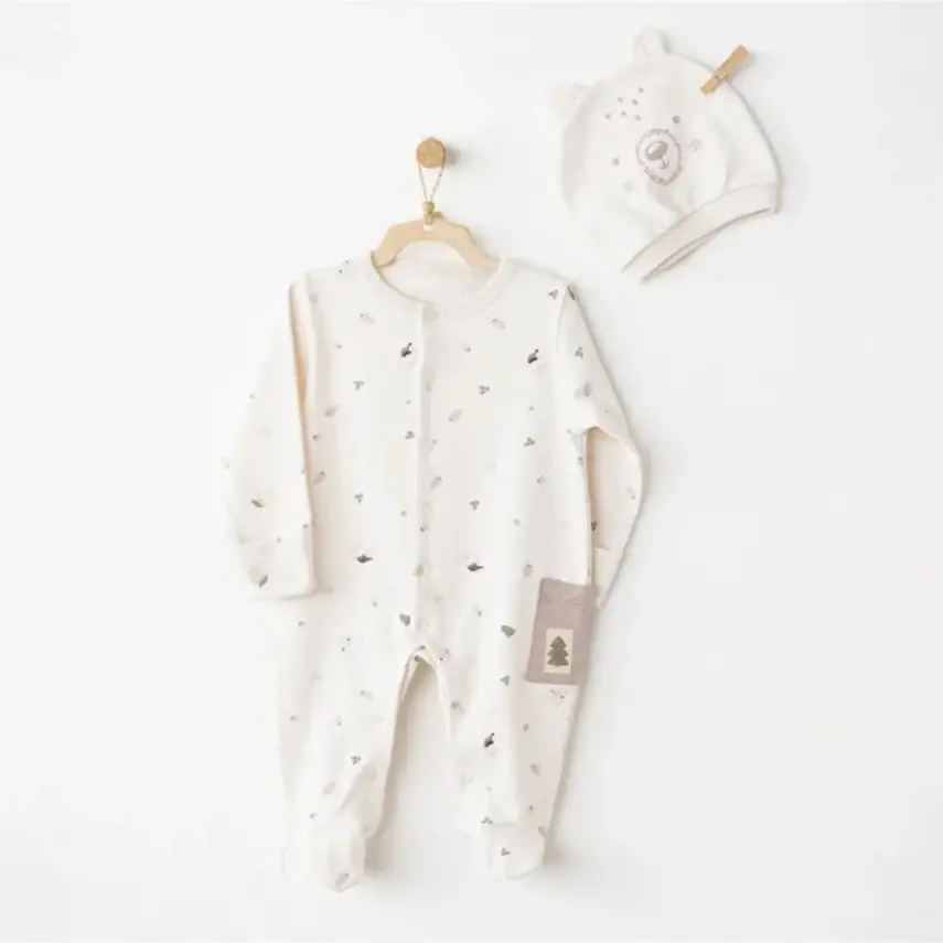 Andy Wawa Erkek Tulum Şapka Takım My 1st Wardrobe Ekru - 1