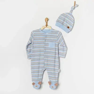 Andy Wawa Erkek Tulum Şapka Takım Tiny Bear & Friends Mavi