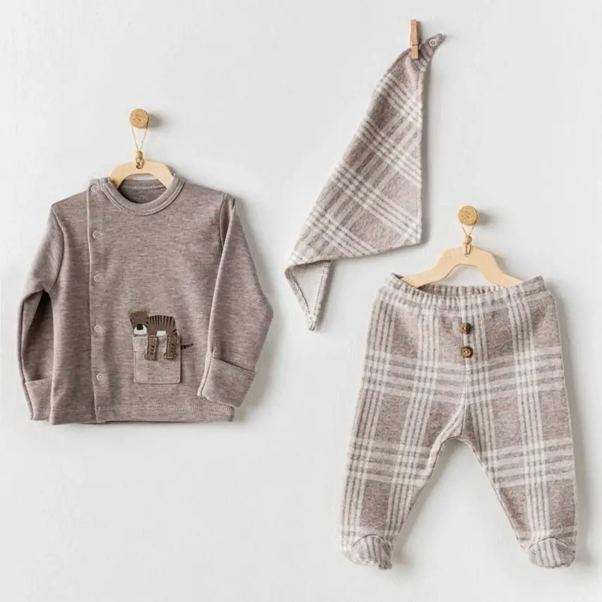 Andy Wawa Erkek Zıbın Takımı 3lü Little Man Bej - 1