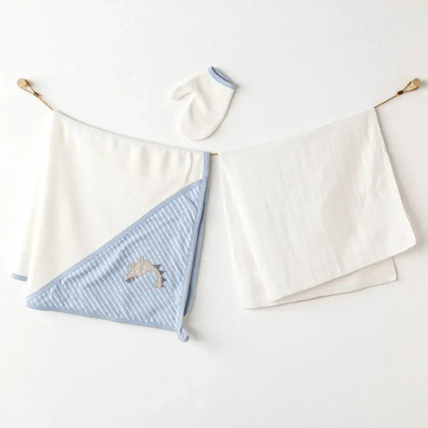 Andy Wawa Havlu Takımı 3lü Müslin Dino Ekru - 1