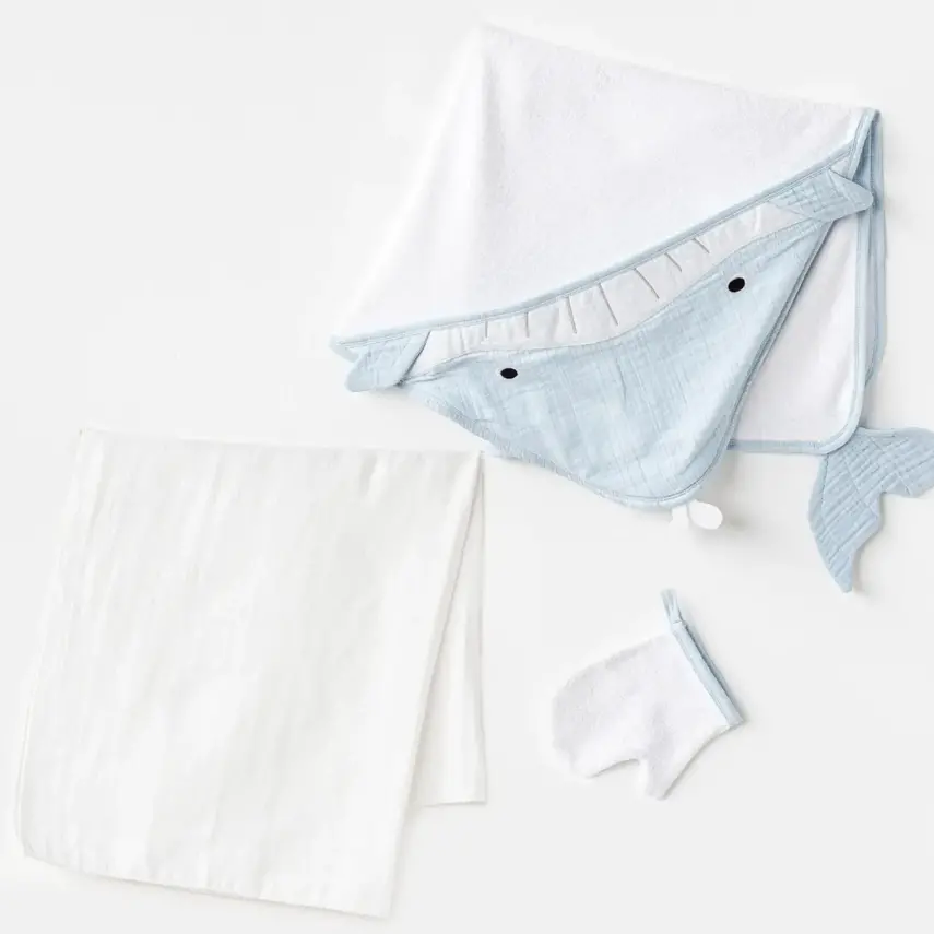 Andy Wawa Havlu Takımı 3lü Müslin Home Mavi - 1