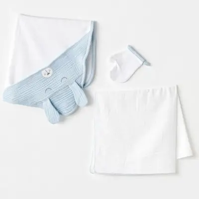 Andy Wawa Havlu Takımı 3lü Müslin Home Mavi