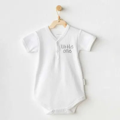 Andy Wawa Kısa Kollu Çıtçıtlı Bebek Body Basic Beyaz Unisex