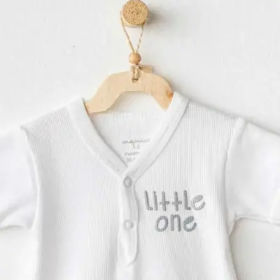 Andy Wawa Kısa Kollu Çıtçıtlı Bebek Body Basic Beyaz Unisex - 11