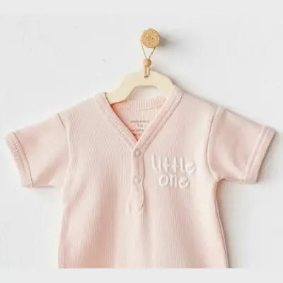 Andy Wawa Kısa Kollu Çıtçıtlı Kız Bebek Body Basic Somon - 8