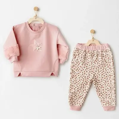 Andy Wawa Kız 2li Takım Little Leopard Pembe