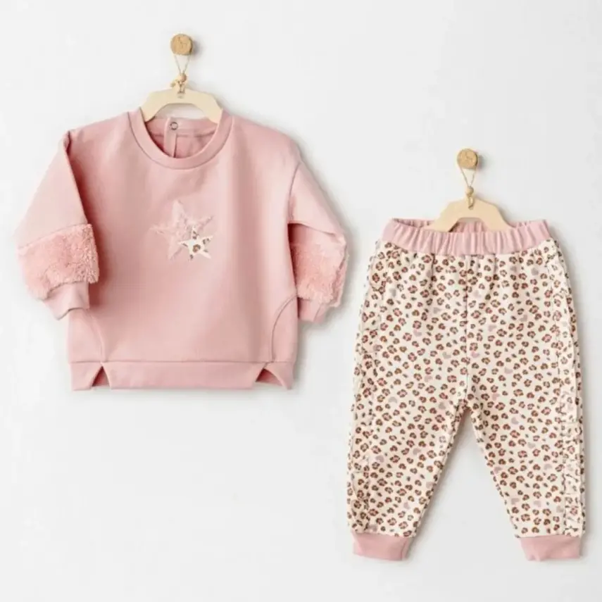 Andy Wawa Kız 2li Takım Little Leopard Pembe - 3