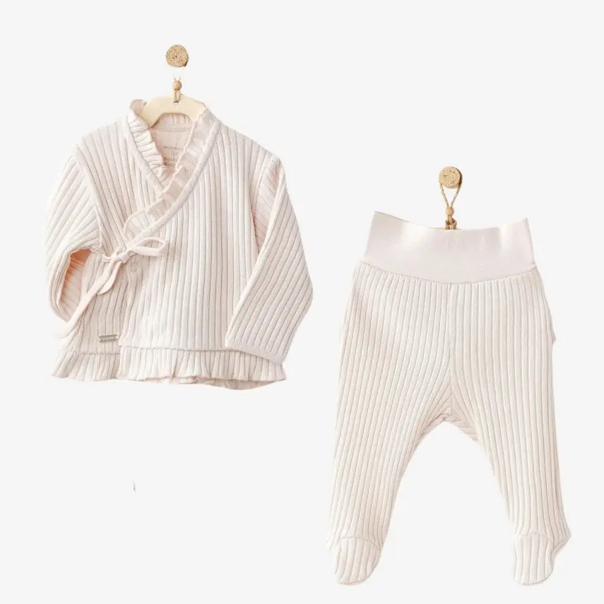 Andy Wawa Kız 2li Takım Sweet Penguin Ekru - 1