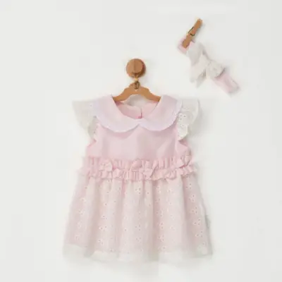 Andy Wawa Kız Elbise Bant Takım Floral Street Pembe (1)