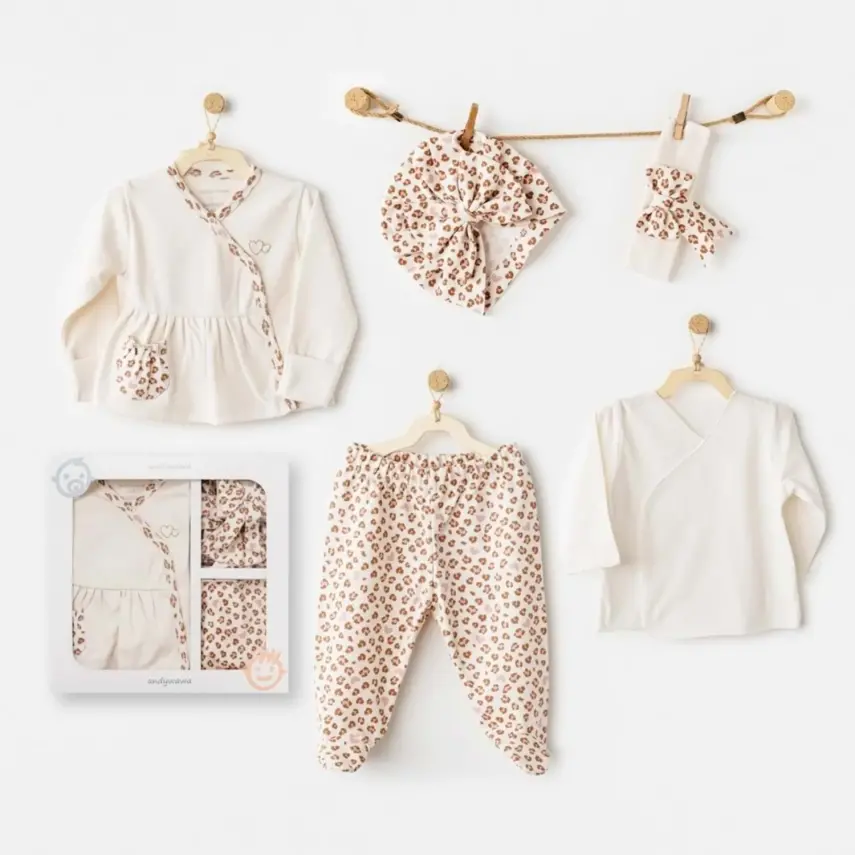 Andy Wawa Kız Hastane Çıkışı 5li Little Leopard Ekru - 1