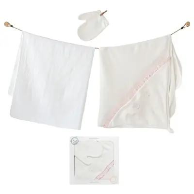 Andy Wawa Kız Havlu Takımı 3lü Müslin Ekru