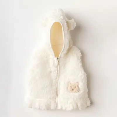 Andy Wawa Kız Yelek Plush Basic Ekru (1)