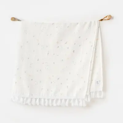 Andy Wawa Müslin Battaniye Ocean Is My Happy Place 100x120 cm Beyaz 