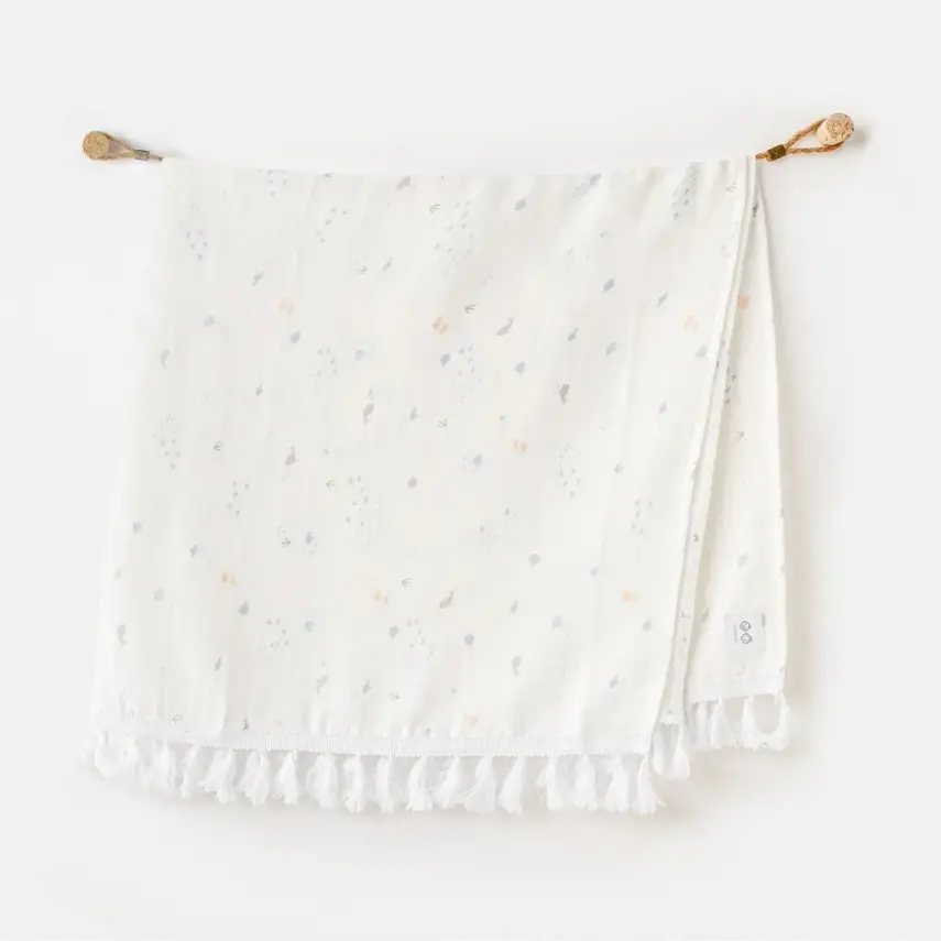 Andy Wawa Müslin Battaniye Ocean Is My Happy Place 100x120 cm Beyaz - 1