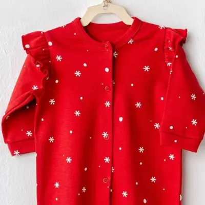 Andy Wawa Tulum Şapka Takım Velvet Happy Newyear Kırmızı - 5