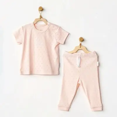 Andy Wawa Unisex 2li Takım Jacquard Basic Pembe