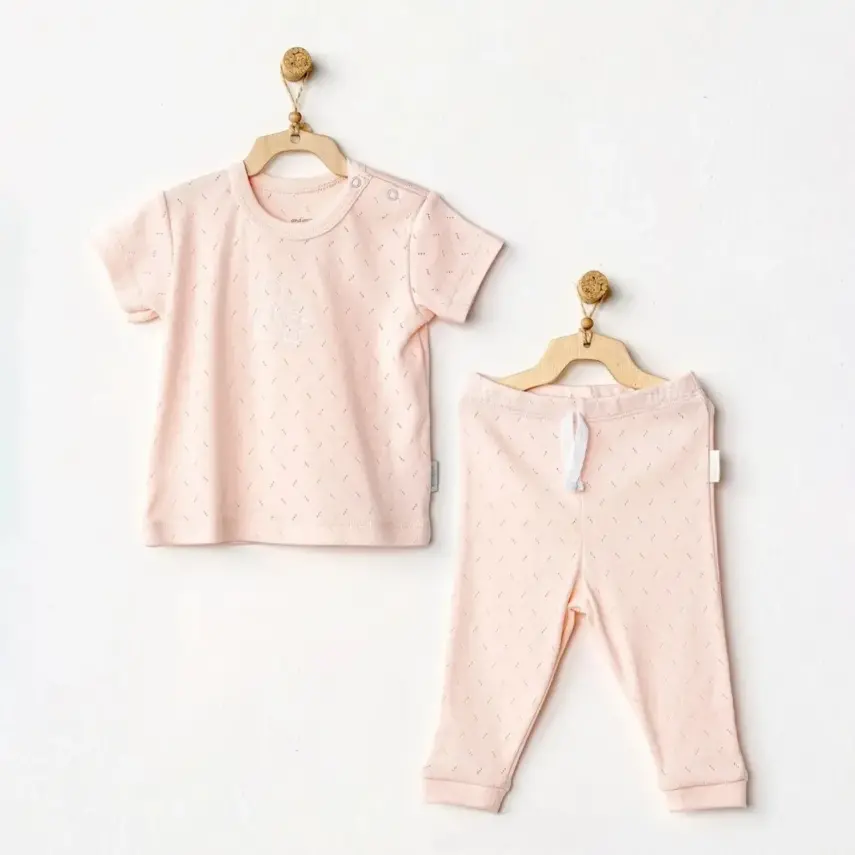 Andy Wawa Unisex 2li Takım Jacquard Basic Pembe - 1
