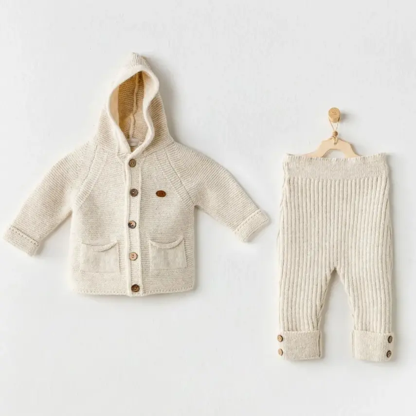 Andy Wawa Unisex 2li Takım Triko Bej Melanj - 1