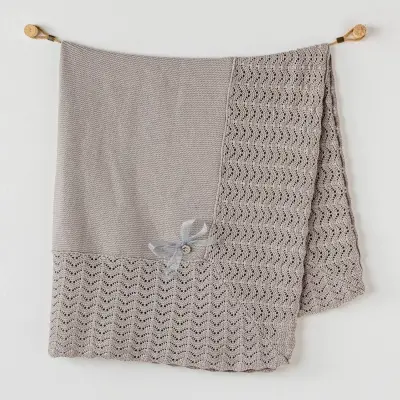 Andy Wawa Unisex Battaniye Triko 100x90cm Gri 