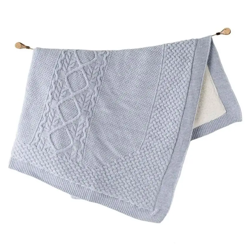 Andy Wawa Unisex Battaniye Triko 95x85 cm Mavi - 1