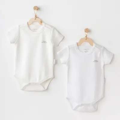 Andy Wawa Unisex Body Kısa Kol 2li Basic Ekru