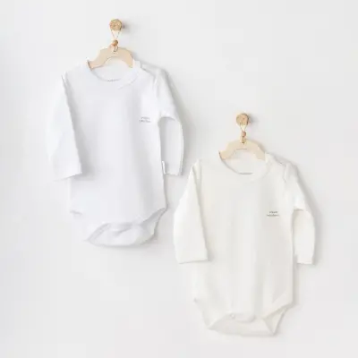 Andy Wawa Unisex Body Uzun Kol 2li Basic Ekru (1)